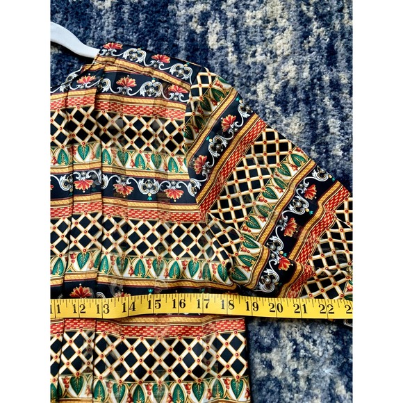 POET by Nicola Vintage Patterned Blouse Top Size 10 - Picture 7 of 8